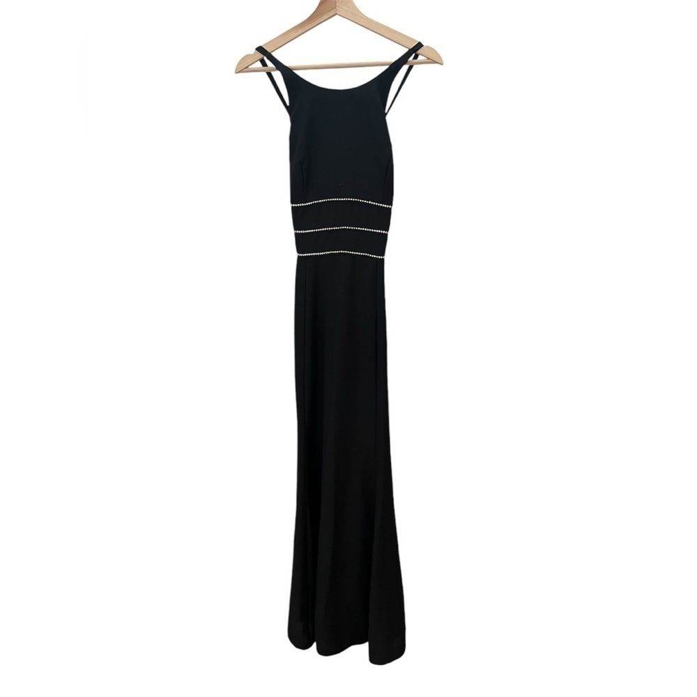 Dave & Johnny Black Sheath Maxi Dress Spaghetti Strap